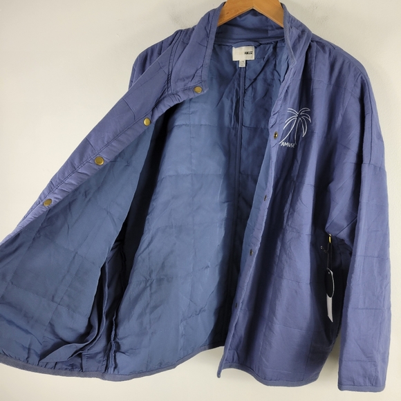 New Amuse Society Seabreeze Embroidered Button Up Lightweight Quilted Jacket - Picture 10 of 13